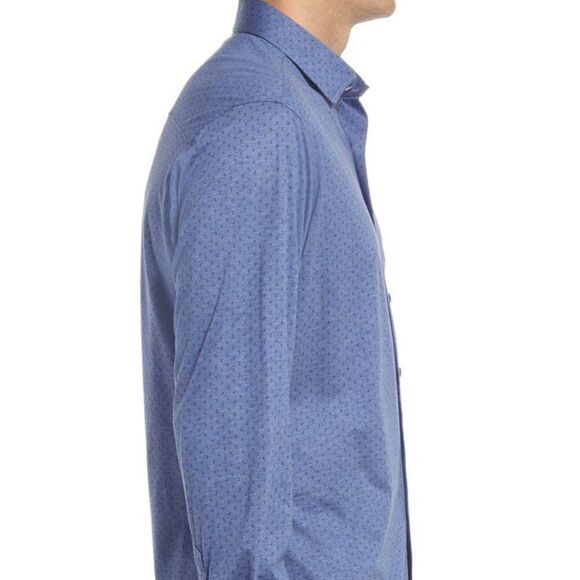 David Donahue button down long sleeve dress shirt sz 15.5 - Picture 3 of 12